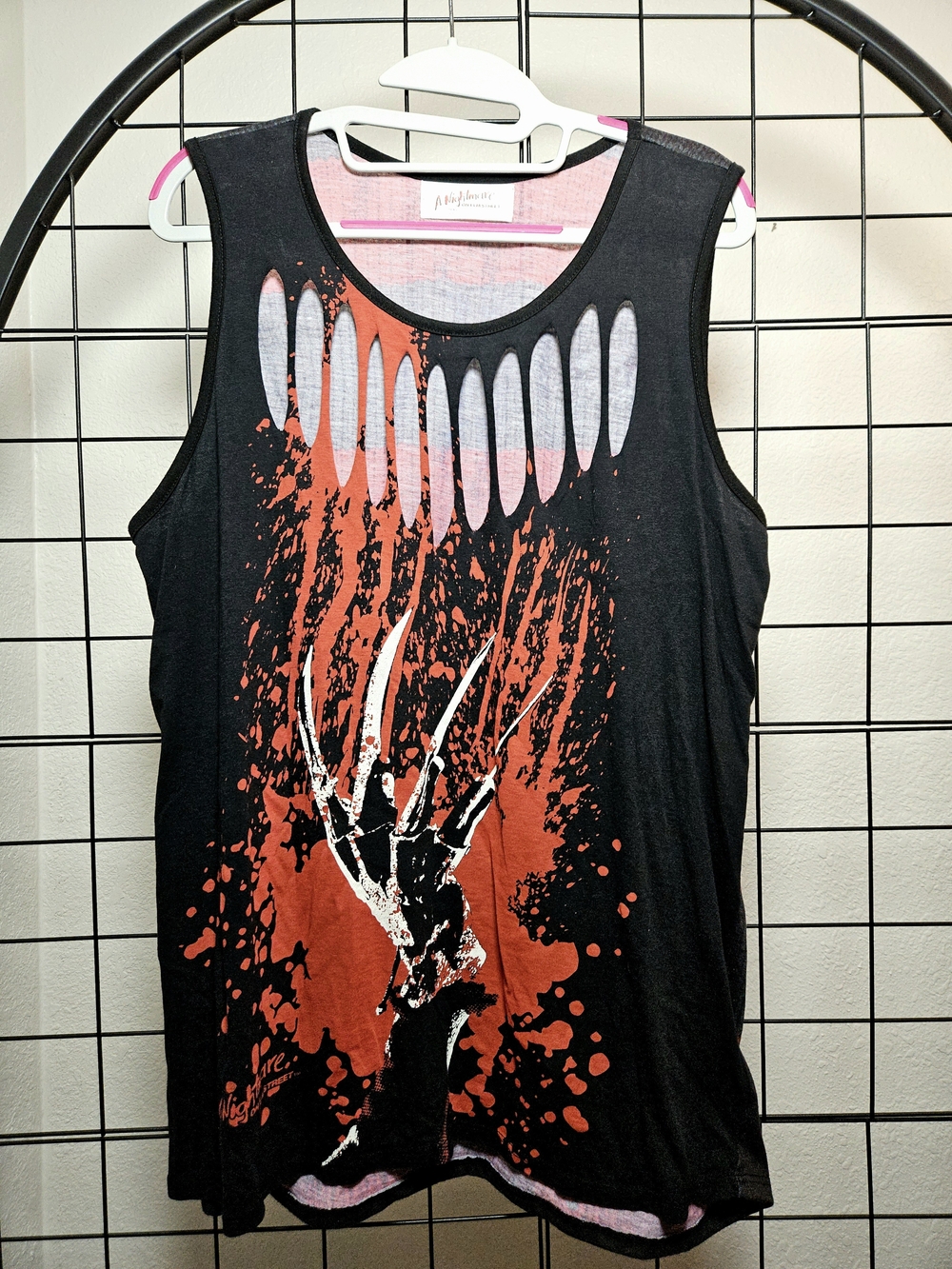 Nightmare On Elm St Graphic Sleeveless Tank Top - Black/Red XXL